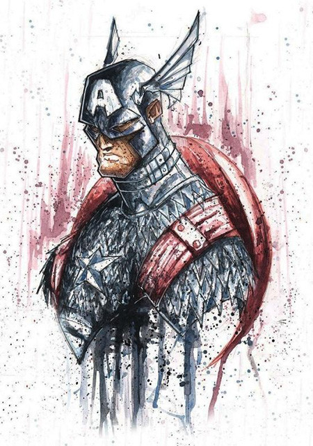 capitan-america-bad-ass-acuarela