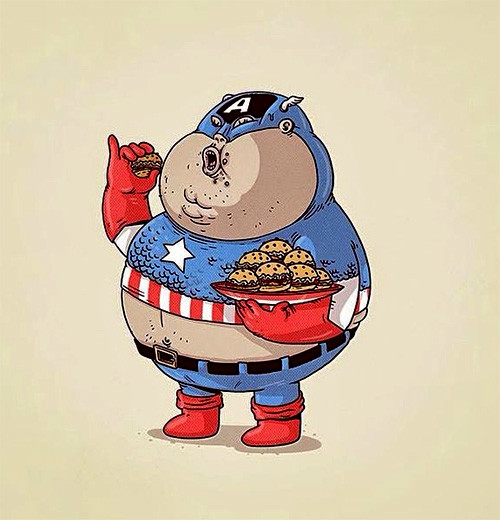 capitan-america-gordo-come-hamburguesa