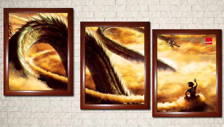 Afiche personalizado triple, en la entrada Personajes de Dragon Ball
